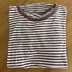 Madewell ringer tee XL ivory and muted purple